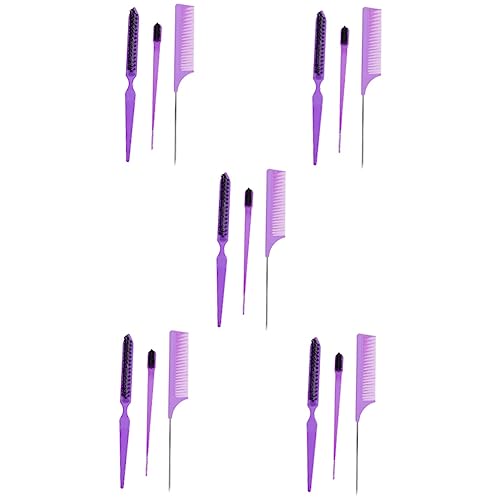 5 Sets Pinsel Kamm Set Make up Pinsel Set Herren Haar Kamm Styling Kamm Schaben Kamm Tease Schichten Rattail Kamm Teasing Haar Pinsel Set Pin Kamm Kämme Kamm Sets für Haarstyling von minkissy