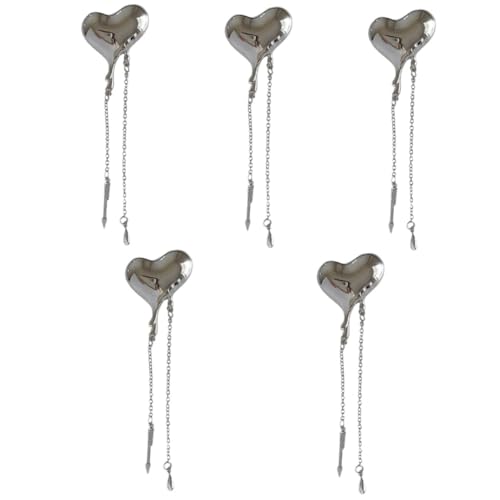 minkissy 5 Stück Brosche mit Herz Anhänger Kette für Damen Anstecknadel Legiertem Material für Anlässe Wie Weihnachten Muttertag Besondere Feiern minkissy 5 Stück Brosche mit Herz Anhänger Kette für Damen Anstecknadel Legiertem Material für Anlässe Wie Weihnachten Muttertag Besondere Feiern von minkissy