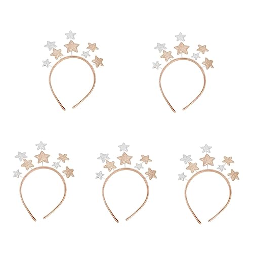 minkissy 5 Stk Vorgebundenes Kopftuch Für Damen Flash-kostüm Weihnachts-haarschmuck Goldenes Glitzerstern-stirnband Haarschmuck Zum Geburtstag Für Frauen Brautmode Kleinkind Erwachsener von minkissy