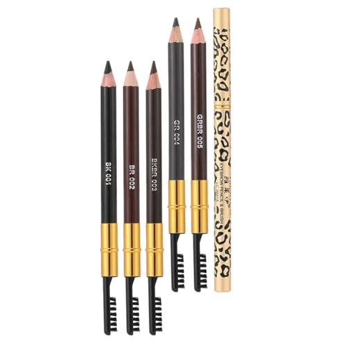 minkissy 5stücke Augenbrauenstifte Mit Pinsel Dual Brow Pencil Brush Brauen-tool Für Make-up Leicht Zu Tragen Und Aufzubewahren Für Reisen Und Einsatz Im Freien von minkissy