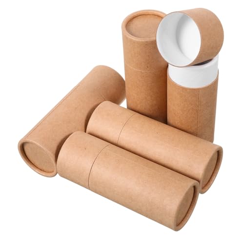 minkissy 5 Stück Flaschenverpackung Für Ätherische Öle Ätherische Öle Papier Pappröhre Aromatherapie Flasche Pappzylinder Röhre Papierglas Papierbehälter Mit Deckel Papier von minkissy