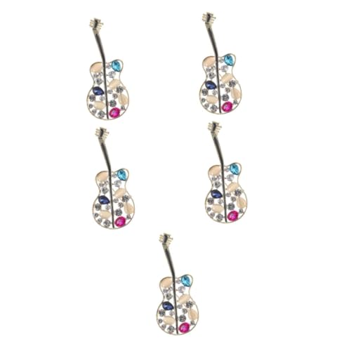 minkissy 5 Stück Gitarrenbrosche Hemd Reversnadel Musikbrosche Musikalische Reversbrosche Musik-schmuck-brosche Musik Reversnadel Instrumenten -mode -revers -brosche Gitarrennadel Legierung von minkissy
