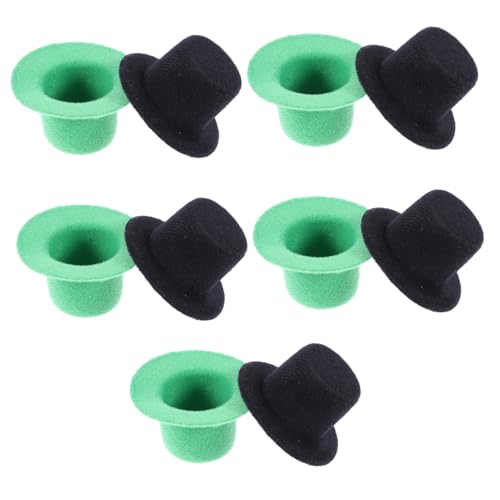 minkissy 5 Stück Haarschmuck Hut haaraccessoires haarschmucken st. patricks day accessoires hair jewellery Zubehör Gefühlt st. Patrick's Day Haarnadel-Accessoire Mini-Hut-Accessoire Vlies von minkissy