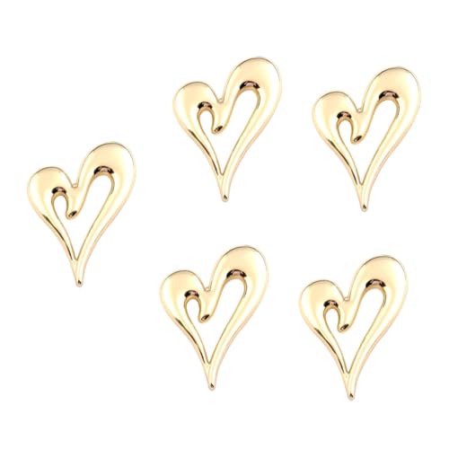 minkissy 5 Stück Herz Brosche für Damen Goldfarbenes Accessoire für Valentinstag Jubiläen Dekorative Anstecknadel für Schals Mäntel Outfits Elegantes Design von minkissy
