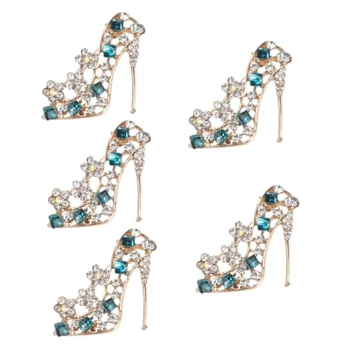 minkissy 5 Stück Hochhackige Brosche mit Strasssteinen Eleganter Schmuck für Damen Vielseitig Tragbar Kleidung Schals Abendkleidern für Besondere Anlässe von minkissy