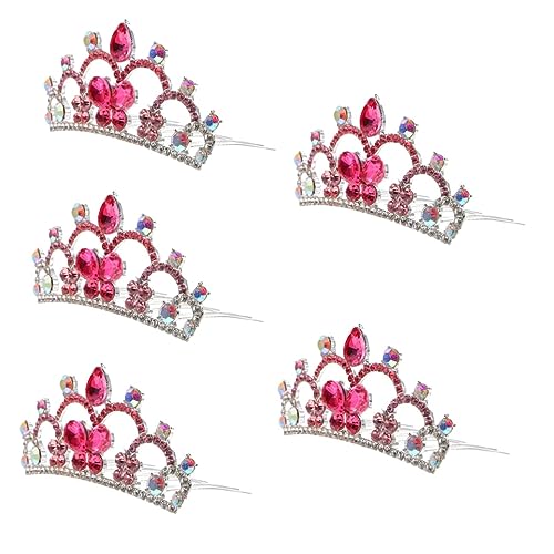 minkissy 5st Haarkamm Mit Kristallkrone Strass-kronen Prinzessin Krone Haarkamm Prinzessin Stirnband Barocke Kronen Tiaras Verkleiden Sich Legierung Strass Kleine Krone Braut Mädchen von minkissy