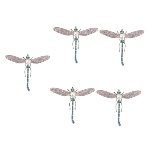 minkissy 5 Stück Libellen Brosche mit Kristallen für Damen Anstecknadel für Kleidung Schals Hüte Einzigartiger Schmuck für Besondere Anlässe Tägliches Perfektes für Weihnachten Geburtstage von minkissy