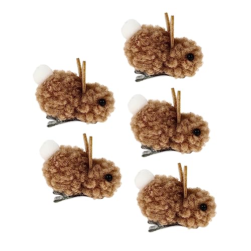 minkissy 5st Häschen Haarnadel Winter-kaninchen-haarspange Warme Hasenhaarspange Clips Für Kaninchenhaarspangen Kopfschmuck Hasenspangen Für Frauen Mädchen Niedlich Plüsch Kleine Haarnadel von minkissy