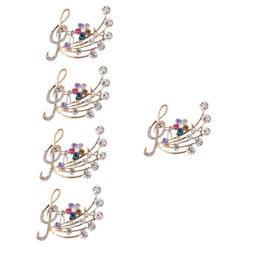 minkissy 5 Stück Musiknote Brosche für Damen Anstecknadel für Kleidung Jacken Hüte Dekorativer Schmuck für Besondere Anlässe Partys Perfektes Accessoire für Look von minkissy