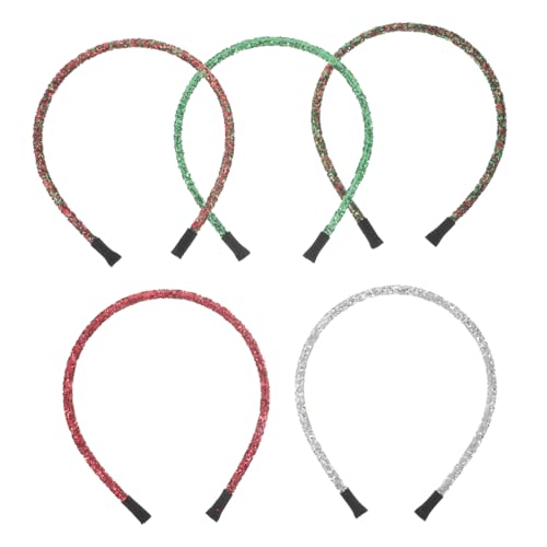 minkissy 5stücke Glitzernde Weihnachts-stirnbänder Für Damen Flexible Haarband-accessoires Festlicher Kopfschmuck Für Weihnachts-partys Und Veranstaltungen von minkissy
