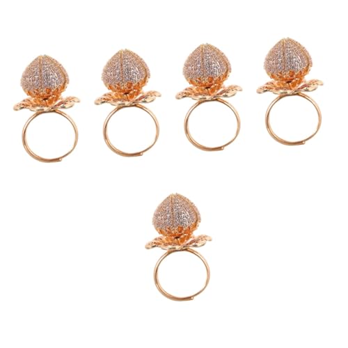 minkissy 5 Stück Offener Verstellbarer Ring Hochwertigem Material mit Rosendesign für Damen Kreativer Modeschmuck für Besondere Anlässe für Freundinnen von minkissy