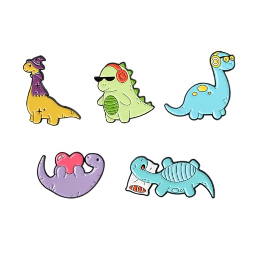 minkissy 5stücke Dinosaurier Modellierbrosche Aus Legierung Bunte Kleidungsbrosche Dekor Kreative Cartoon Brosche Leicht Und Langlebig von minkissy