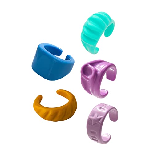 minkissy 5 Stück Teiliges Macaron Finger Ring Bunten Farben Einzigartige Index Ringe für Partys Anlässe und Täglichen Gebrauch Hochwertigem Harz von minkissy