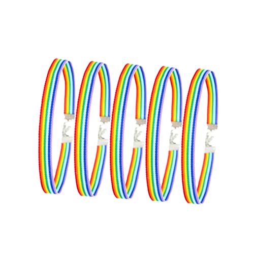 minkissy 5stücke Regenbogenband Halskette Damen Schlüsselbeinkette Aus Strapazierfähigem Material Halsschmuck Für Frauen Und Mädchen Modeaccessoire Für Verschiedene Anlässe von minkissy