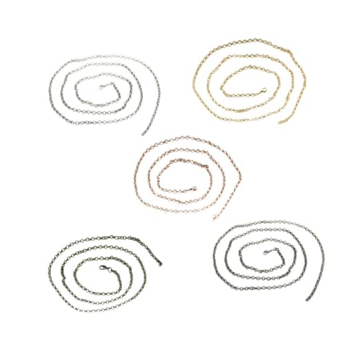 minkissy 5 Stück Teiliges Retro Antikem Bronze mit Taschenuhrkette Delicate Collarbones für Damen Herren DIY Schmuckzubehör Silber Gold Roségold von minkissy