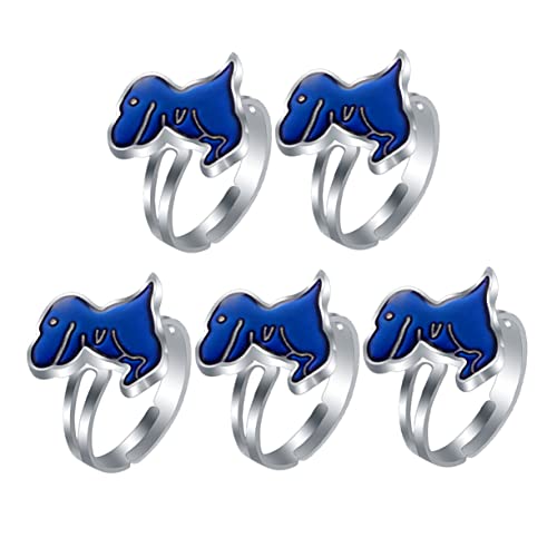 minkissy 5 Stück Temperaturwechselnde Dinosaurier Ringe für Farbwechselnde Stimmungsringe Dekorativer Schmuck für Mädchen Kreatives Design und Leichtes Material von minkissy