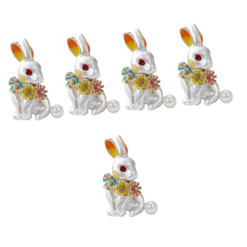minkissy 5 Stück Vintage Kaninchen Brosche Kreative Tierbrosche für Damen Dekorative Anstecknadel für Kleidung Schals und Hüte Perfektes für Festivals und Besondere Anlässe von minkissy