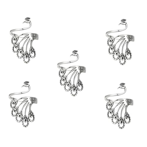 minkissy 5 Stück Vintage Peacock Ring für Damen Verstellbarer Finger Ring im Ethno Einzigartiges Design für Häkelprojekte Perfektes Accessoire von minkissy