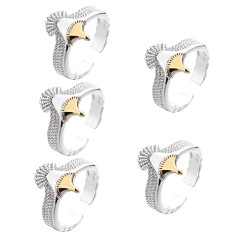 minkissy 5 Stück Vintage Punk Eagle Ring für Frauen Verstellbarer Design Finger Schmuck für Mode Outfits Besondere Anlässe für Freunde Familie von minkissy