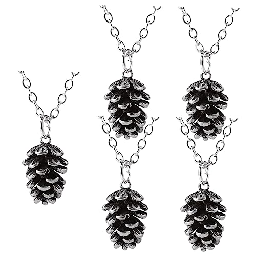 minkissy 5 Stück Weihnachtskette mit Modischem Zapfen Anhänger Vintage Design Silberfarbene Halskette für Damen Festliche Weihnachtsdekoration Eleganter Baumschmuck Ersatz minkissy 5 Stück Weihnachtskette mit Modischem Zapfen Anhänger Vintage Design Silberfarbene Halskette für Damen Festliche Weihnachtsdekoration Eleganter Baumschmuck Ersatz von minkissy