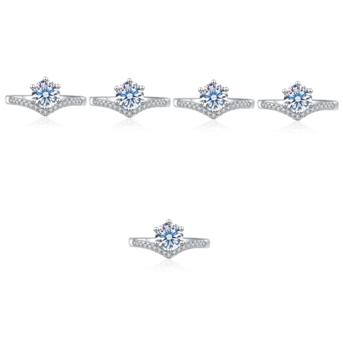 minkissy 5 Stück Zirconia Ring Damen Verstellbarer Verlobungsring Eleganter Schmuck für Besondere Anlässe für Geburtstage Jahrestage von minkissy
