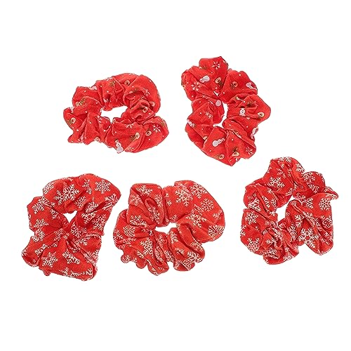 minkissy 5 Stücke Weihnachten Frauen Haarband Mädchen Haar Krawatte Weihnachten Frauen Haar Band Weihnachten Mädchen Haar Scrunchies Weihnachten Haar Zubehör von minkissy
