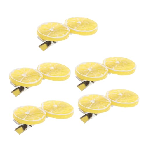 minkissy 5 Zitronen-haarspangen: Frucht-haarspangen – Haarspangen in Zitronenscheibenform Für Frauen Und Mädchen – Süße Sommeraccessoires Für Partys Und Styling von minkissy