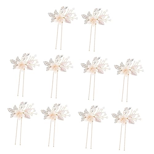 minkissy 5 pairs Girl Bridal Shiny Rhinestone Flower for Head Bridesmaids Pin Chopsticks Pins Rhinestones Accessory Hairpin Crystal Bride Diamond Women Floral Accessories Jewelry Party von minkissy