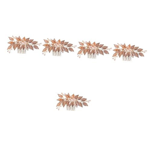 minkissy 5 stücke Blatt Perle Haar Kamm Haar Schmuck für Frauen Kristall Haar Kamm Kristall Haar Zubehör Braut Haarschmuck Hochzeit Haar Hochzeit Kopf Schmuck Haarschmuck für Frauen Abs von minkissy