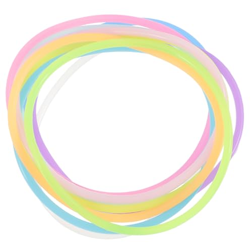 minkissy 50 Stück Fluoreszierende Silikonarmbänder aus Flexiblem Material Hautfreundlich Leicht und Bequem Vielseitig als Party favor Nachleucht armband und Haargummi für Damen und Herren von minkissy