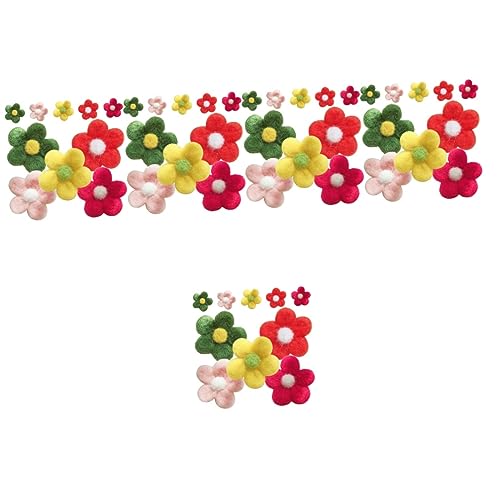 minkissy 50 Stück Zubehör Für Haargummis Gänseblümchen Aus Filz Basteln Mit Künstlichen Blumen Blumenapplikation Selber Machen Plüschblume Kleidungspatch Wolle Charme Schlüsselanhänger Kind von minkissy