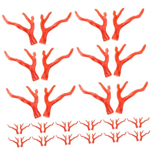 minkissy 50 Stück Teiliges Hirschgeweih Bastelset Langlebige DIY Geweih-accessoires für Weihnachtsdeko Haarschmuck und Partydekoration Vielseitige Rentiergeweih Ornamente in Klassischem Rot von minkissy