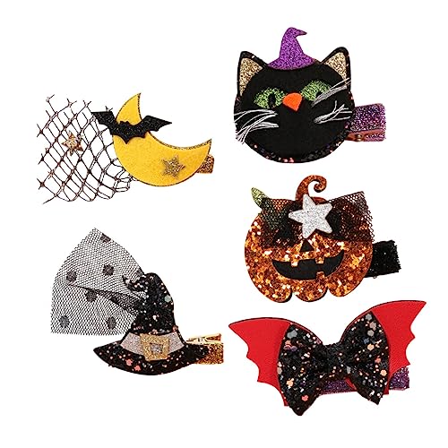 minkissy 5er-set Halloween-haarspangen Kürbis-design Haar-accessoires für Mädchen Jungen und Mädchen Weiches Stoffmaterial Angenehm Zu Tragen Ideal für Halloween Erntedankfest Weihnachten von minkissy