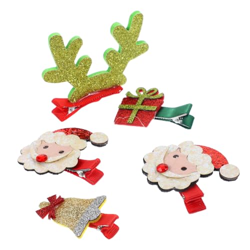 minkissy Haarschmuck-set 5-teilig Weihnachts-haarspangen Für Kleinkinder Mädchen Weihnachts-haarspangen Haarspangen Zufälliger Stil von minkissy