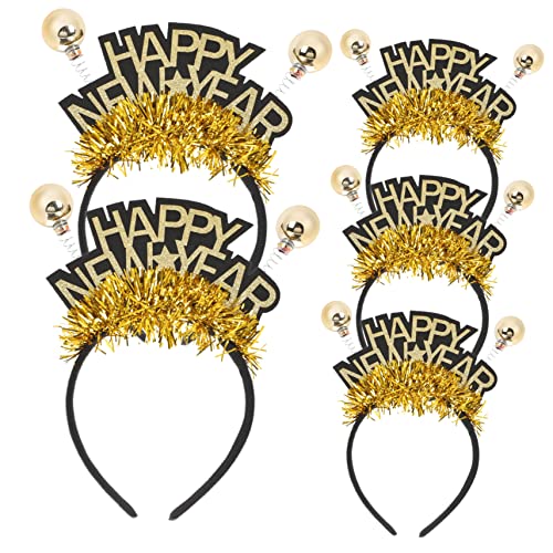 minkissy 5St neues jahr stirnband Strasssteine Samt-Stirnband Bands Modisch bescherung weihnachten geldgeschenke weihnachten Festival-Party-Requisite frohes neues jahr haarbänder Abs Golden von minkissy