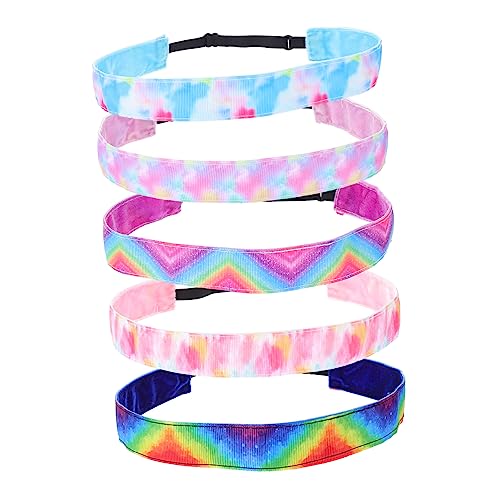 minkissy Elastisches Und Regenbogen-haarband 5er-pack Für Sport Training Alltag Zufällige Auswahl von minkissy