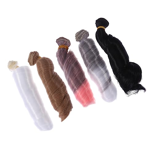 minkissy 5st Puppe Perücke Machen Puppenhaarverlängerungen Puppe Perücken Lockig Puppe Diy Haar Hitzebeständige Puppe Perücke Puppe Machen Zubehör Hair for Reborn Dolls Bastelbedarf Spiral- von minkissy