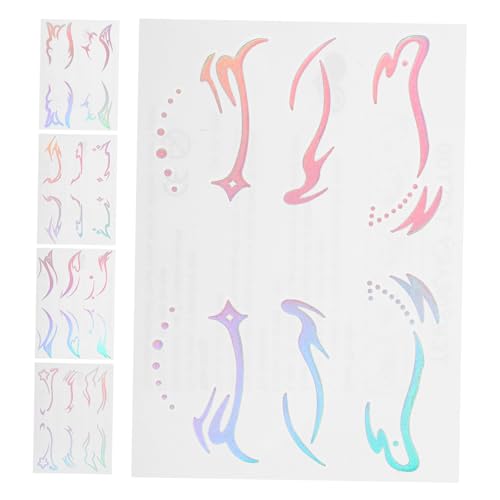 minkissy 5blätter Holographische Augen-make-up Aufkleber Temporäre Augenlid-tape Für Und Rave-partys Und Realistisch Für Kreative Looks Und Festliche Anlässe von minkissy
