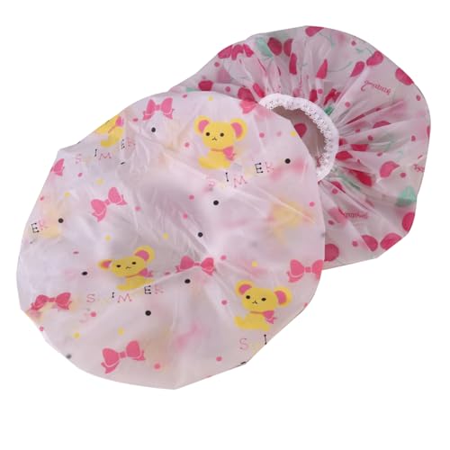 minkissy 5-teiliges Duschhauben-set Für Damen Dickes Eva-nylon-haar Bär Schleife Ballon Kirsch-design Vielseitig Einsetzbar Zum Duschen Kochen Spa von minkissy