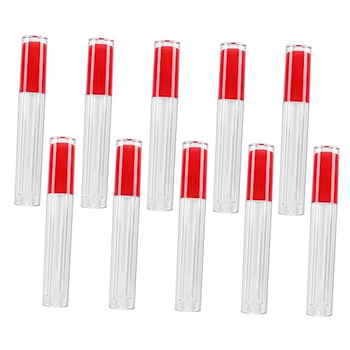 minkissy 10stücke Leere Lippen Gloss Röhrchen Praktische Make-up Behälter Für Lip Oil Und Lippenfarbe Für Und Täglichen Gebrauch Rot von minkissy