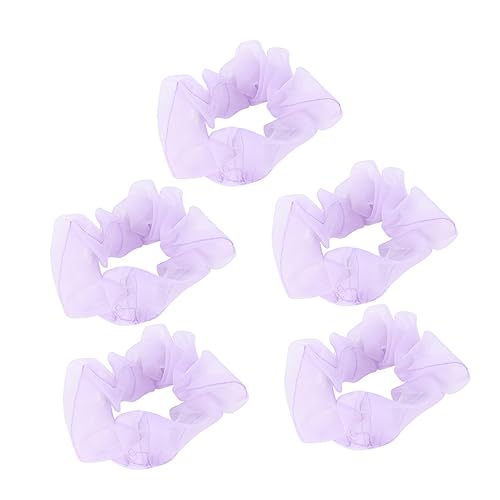 5st Handgefertigte Pferdeschwanzhalter Haargummis Haargummi Aus Satin Organza-haargummi Pferdeschwanz-haarbänder Haarbänder Für Damen Seiden-scrunchie Fräulein Halterung Die Blumen von minkissy