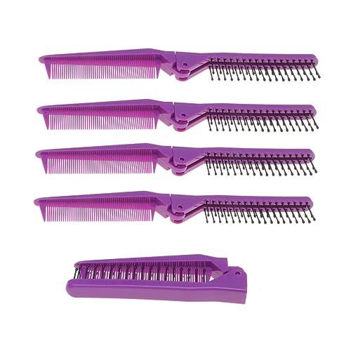 minkissy 5pcs comb for men portable hair brush mens comb Folding Pocket Comb Travel Folding Hair Brush Folding beard brush purple hair comb for salons tooth hair comb hair tools foldable von minkissy