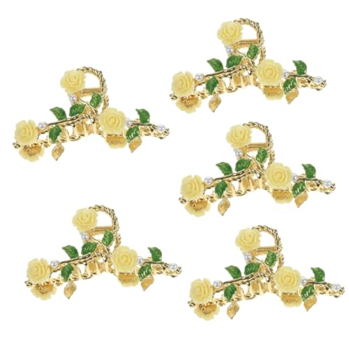 minkissy 5pcs rose petals hair jaw clip for women hair clamps for women unique hair clips womens hair clips girls hair accessories hair claw clips headgear Mori Department Miss Metal von minkissy