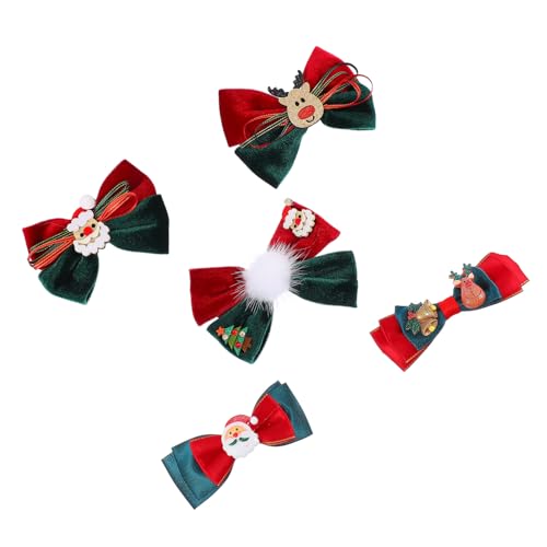 minkissy 5st Weihnachtsrote Und Grüne Haarnadel Haarspangen Für Haarspange Mit Schleife Für Weihnachtshaarschleifen Weihnachten Haarnadeln Haarspangen Für Mädchen Stoff von minkissy