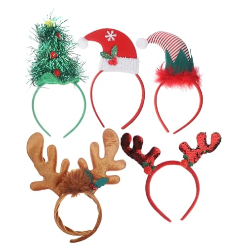 minkissy 5-teiliges Weihnachts-stirnband Haarband Haarband für Erwachsene Jungen und Mädchen Elegante Kopfbedeckung für Partys von minkissy