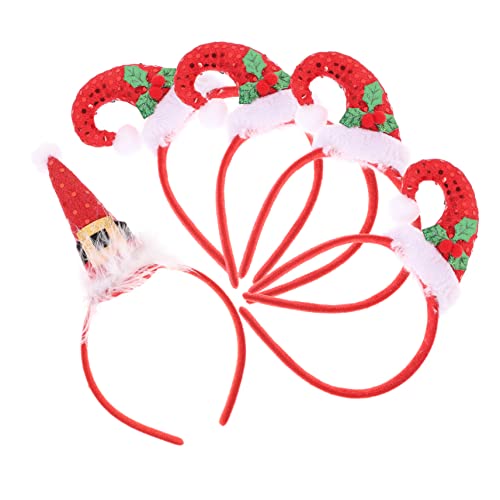 minkissy Elegantes Weihnachtsmütze-stirnband 5-teiliges Weihnachts-kopfbedeckungsset für Frauen Haarband Glitzer von minkissy