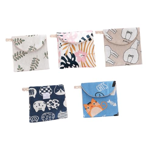 minkissy 5stücke Karton Sanitary Napkin Aufbewahrungstaschen Für Damen Tragbare Hygienebeutel Für Stilvolle Und Praktische Lösung Für Mädchen Zur Vermeidung Von Peinlichkeiten Für von minkissy