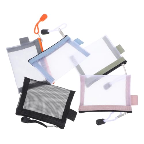 minkissy 5stücke Netzbeutel Mit Reißverschluss Kleine Reise-aufbewahrungstaschen Make-up-Tasche Für Handtasche Beutel Mit Reißverschluss Für Frauen Mini-Taschen Für Unterwegs von minkissy