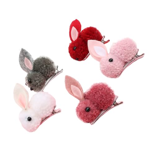 minkissy 5stücke Plüsch Haarklammer Kaninchen Motiv Haarspangen Aus Plüsch Haar-accessoires Für Party Und Ostern Schlichtes Design Für Mädchen Und Frauen von minkissy