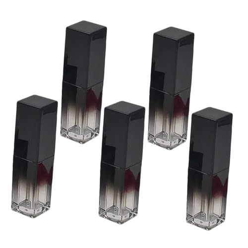 minkissy 5stücke Schwarz Gradienten Reise Lip Farbe Rohre Zarte Lip Gloss Rohr Leere Lipgloss Flasche Nachfüllbare Aufbewahrungstube Diy Kosmetikbehälter Lipgloss-tube Lippenstiftflasche von minkissy